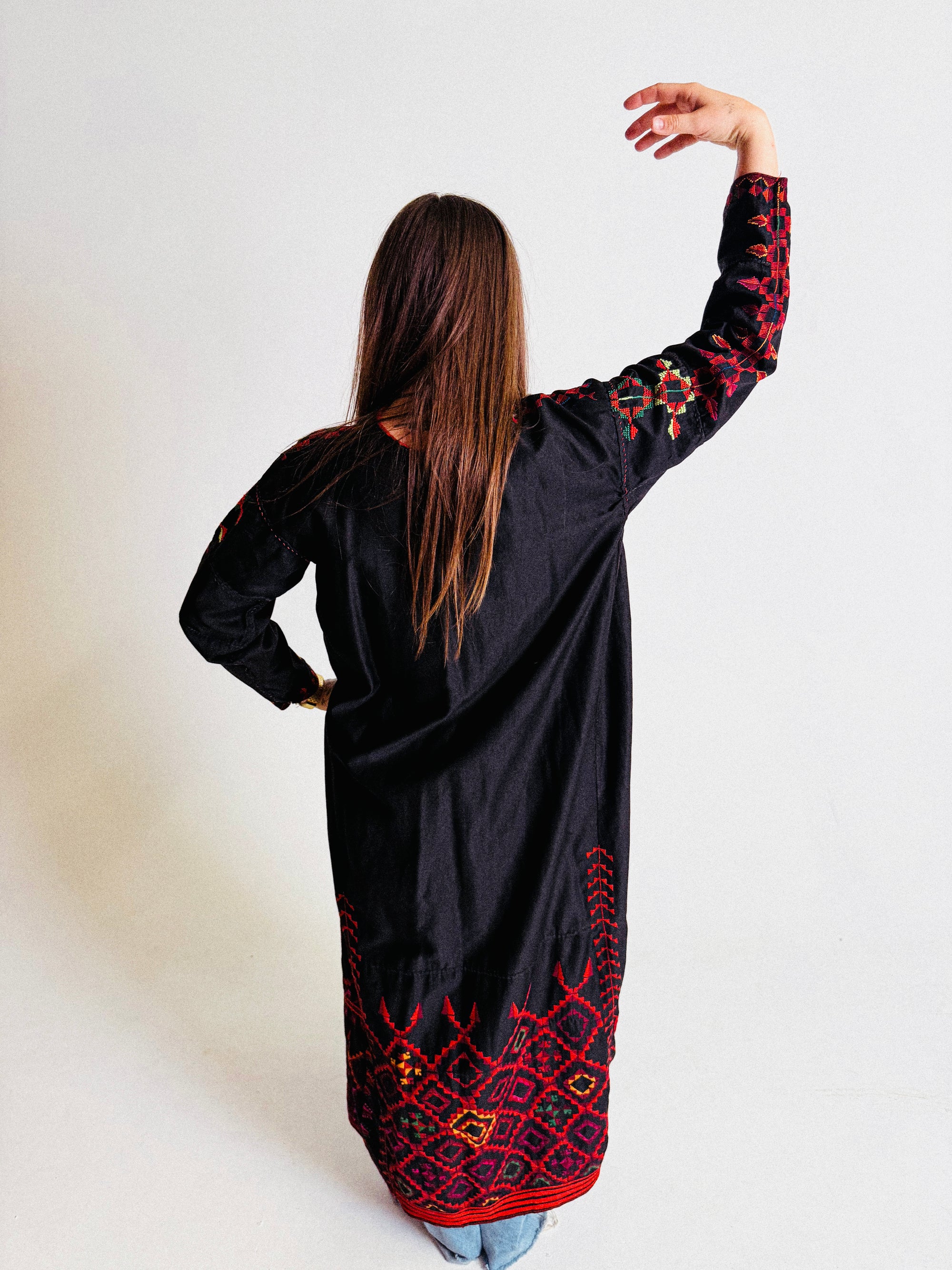 1960s Levantine Long Embroidered Dress