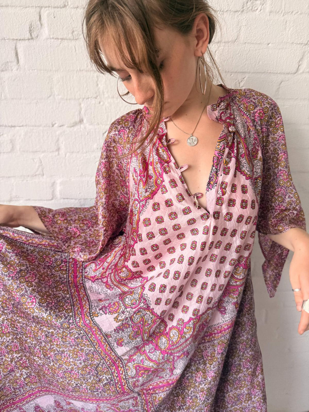 1970s Zodiac Deadstock Pure Silk Patchwork Cafta
