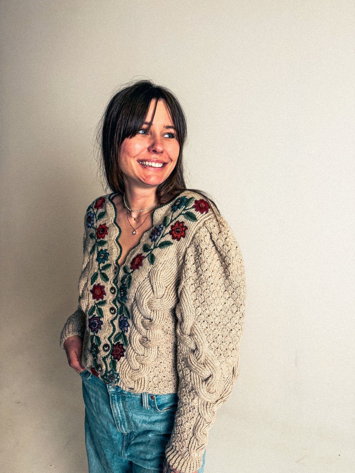 Vintage Wolkenstricker Handmade Wool Cardigan