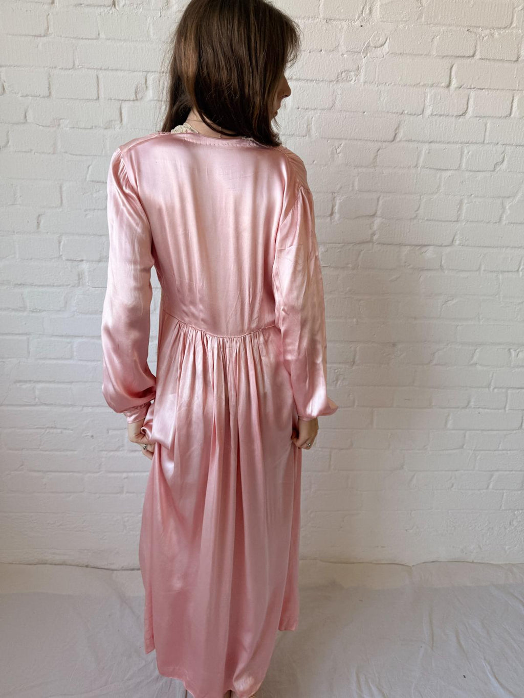 1930s Sik Satin and Lace Nightgown