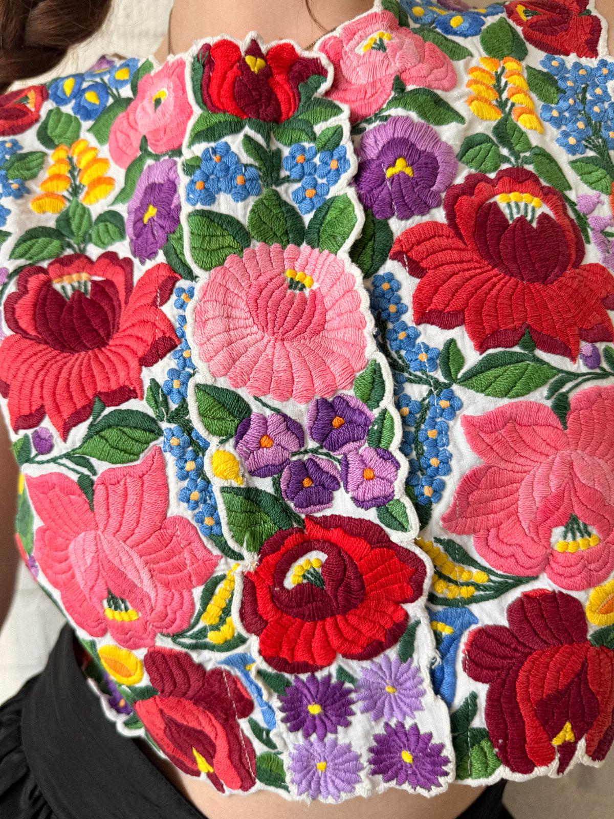 Hungarian Kalocsa Embroidered Folk Vest | Early–Mid 20th Century
