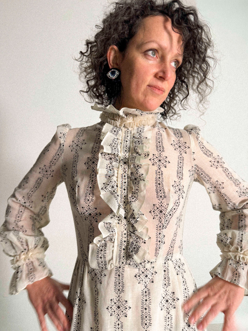 1960s Prairie Dress with Ruffles