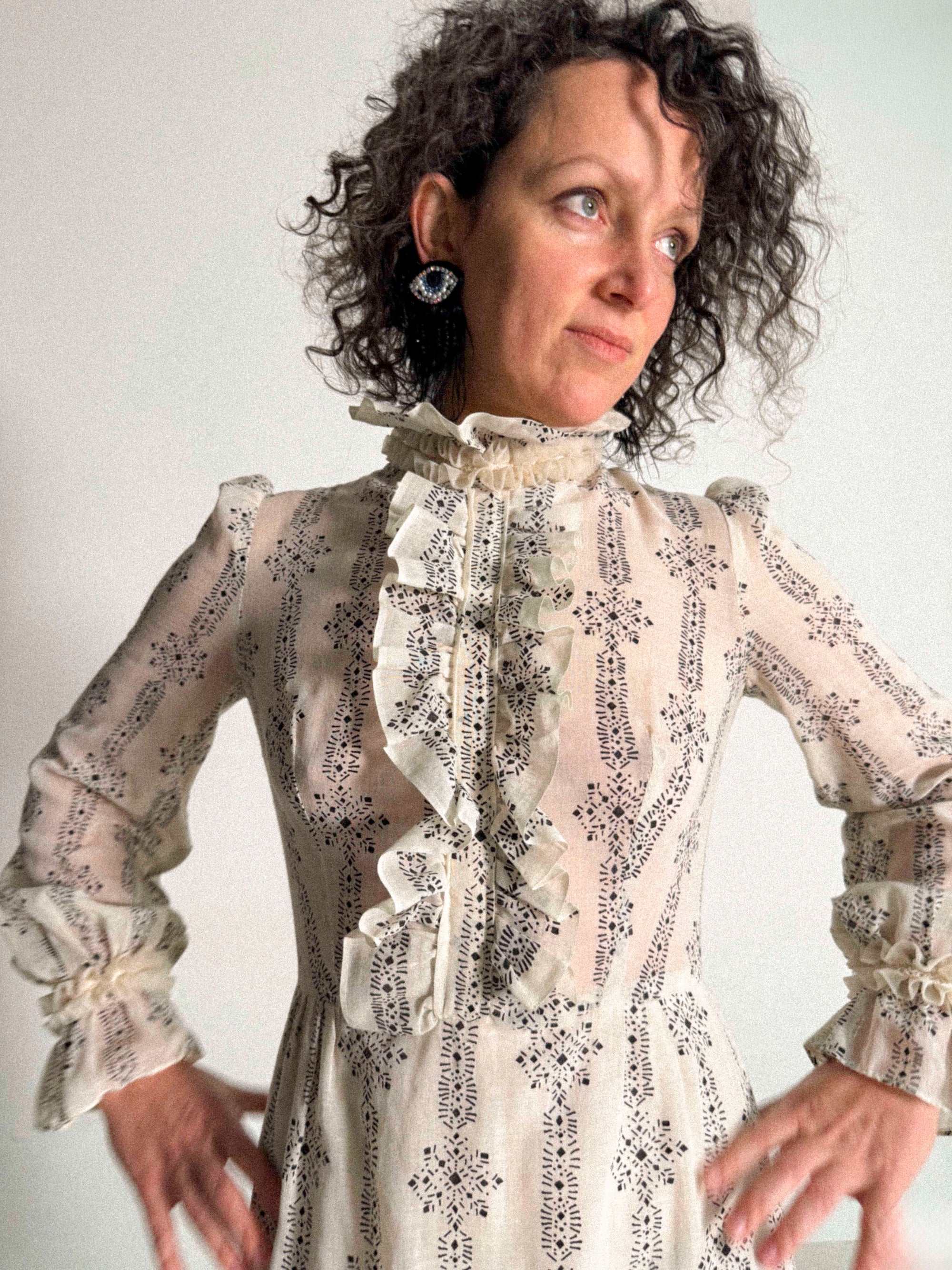 1960s Prairie Dress with Ruffles