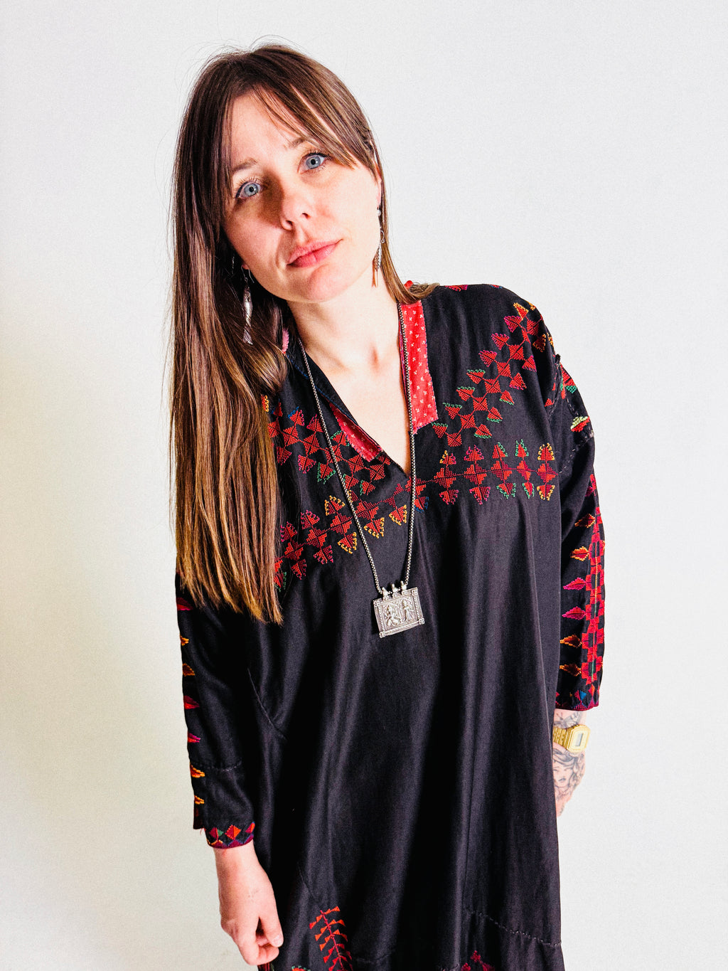 1960s Levantine Long Embroidered Dress