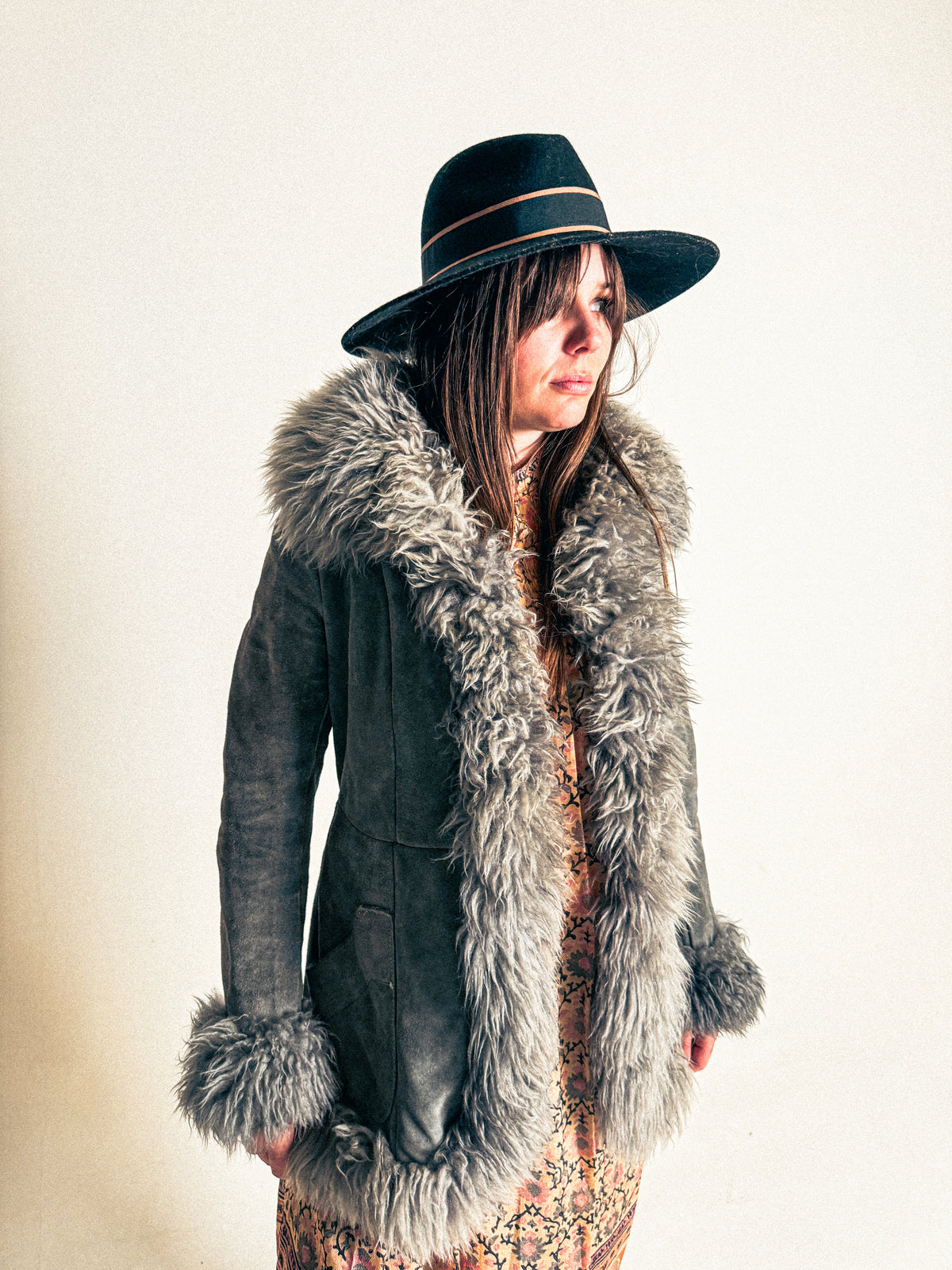 1970s Australian Sheepskin Grey Penny Lane Lammy Coat