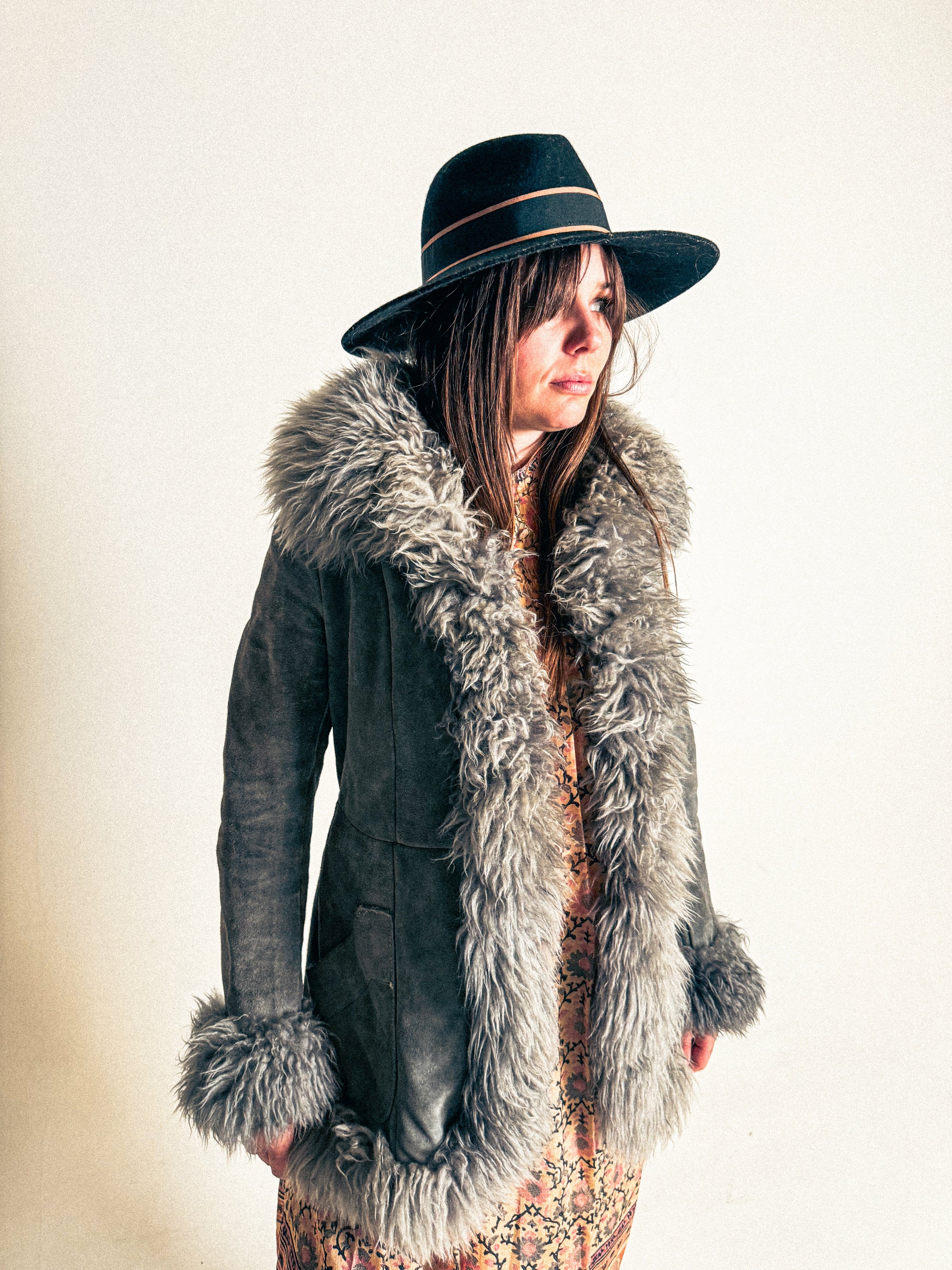 1970s Australian Sheepskin Grey Penny Lane Lammy Coat