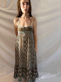1970er Indianisches Baumwoll-Gaze-Trägerkleid