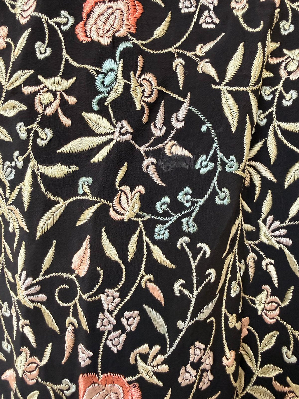 1920s Embroidered Peacock Hostess Kimono-Style Robe