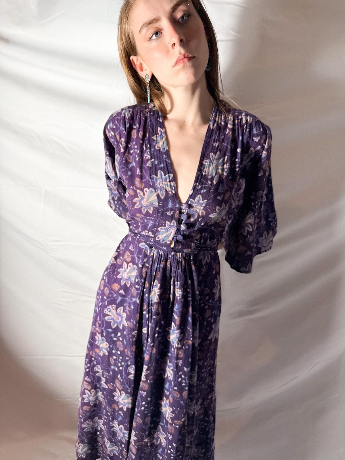 1970s Ayesha Davar Tie-Up dress
