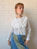 1910s Edwardian Cotton Batiste Embroidered Blouse