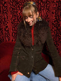 1970s Penny Lane Shearling Jacket – Deep Chocolate Brown with Lush Sheepskin Collar