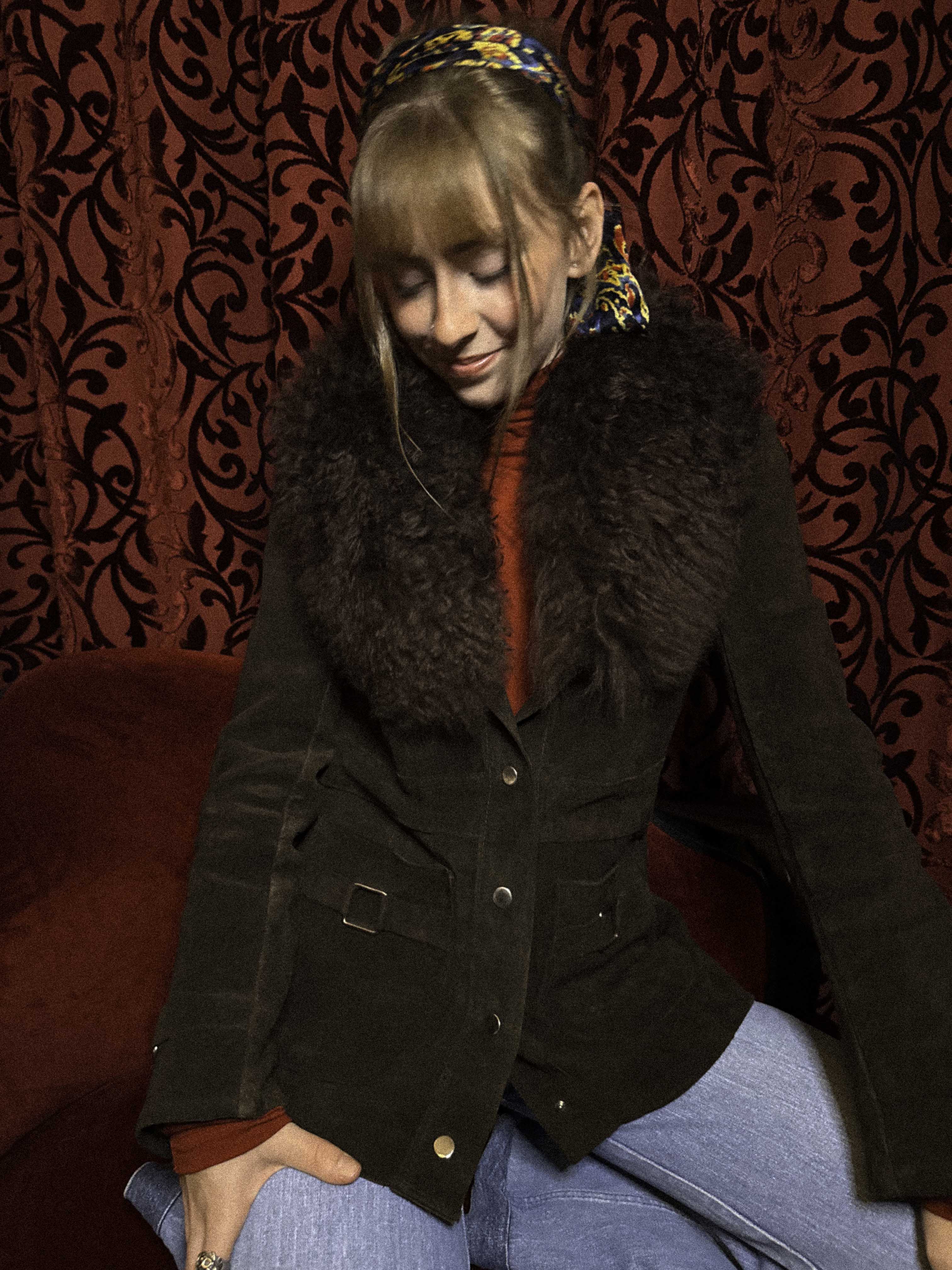1970s Penny Lane Shearling Jacket – Deep Chocolate Brown with Lush Sheepskin Collar