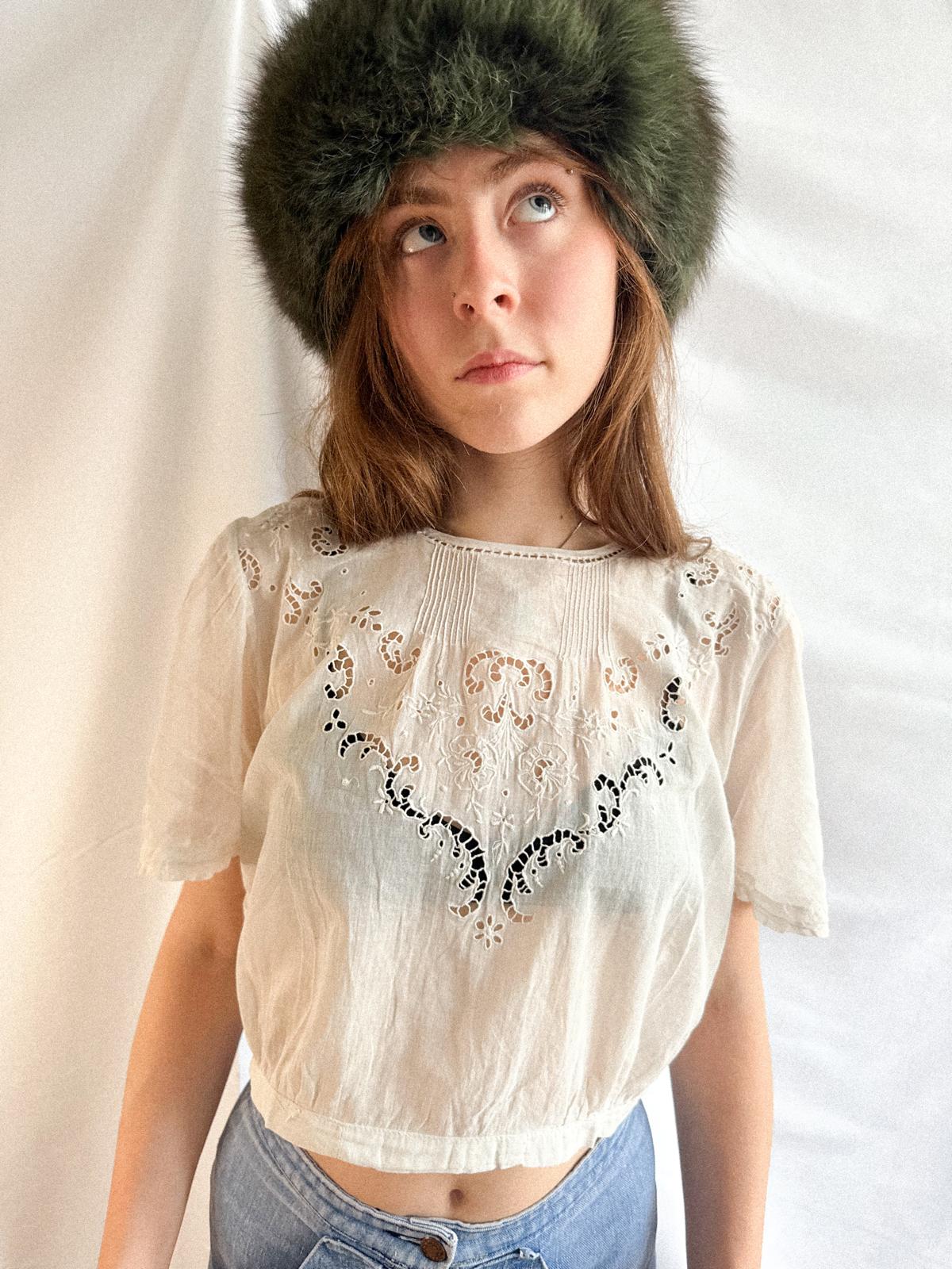 Edwardian Cotton Corset Cover Blouse