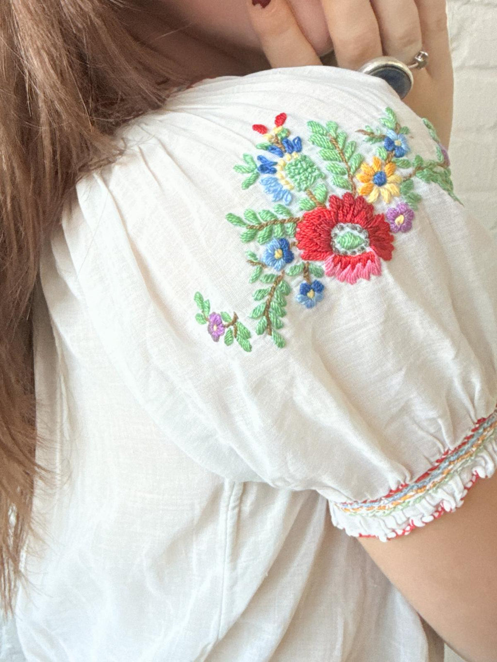 1940s Embroidered Hungarian Blouse