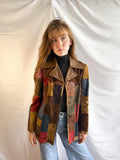 1970s Patchwork Leather Jacket – Rare and Collectable Suede Boho Coat