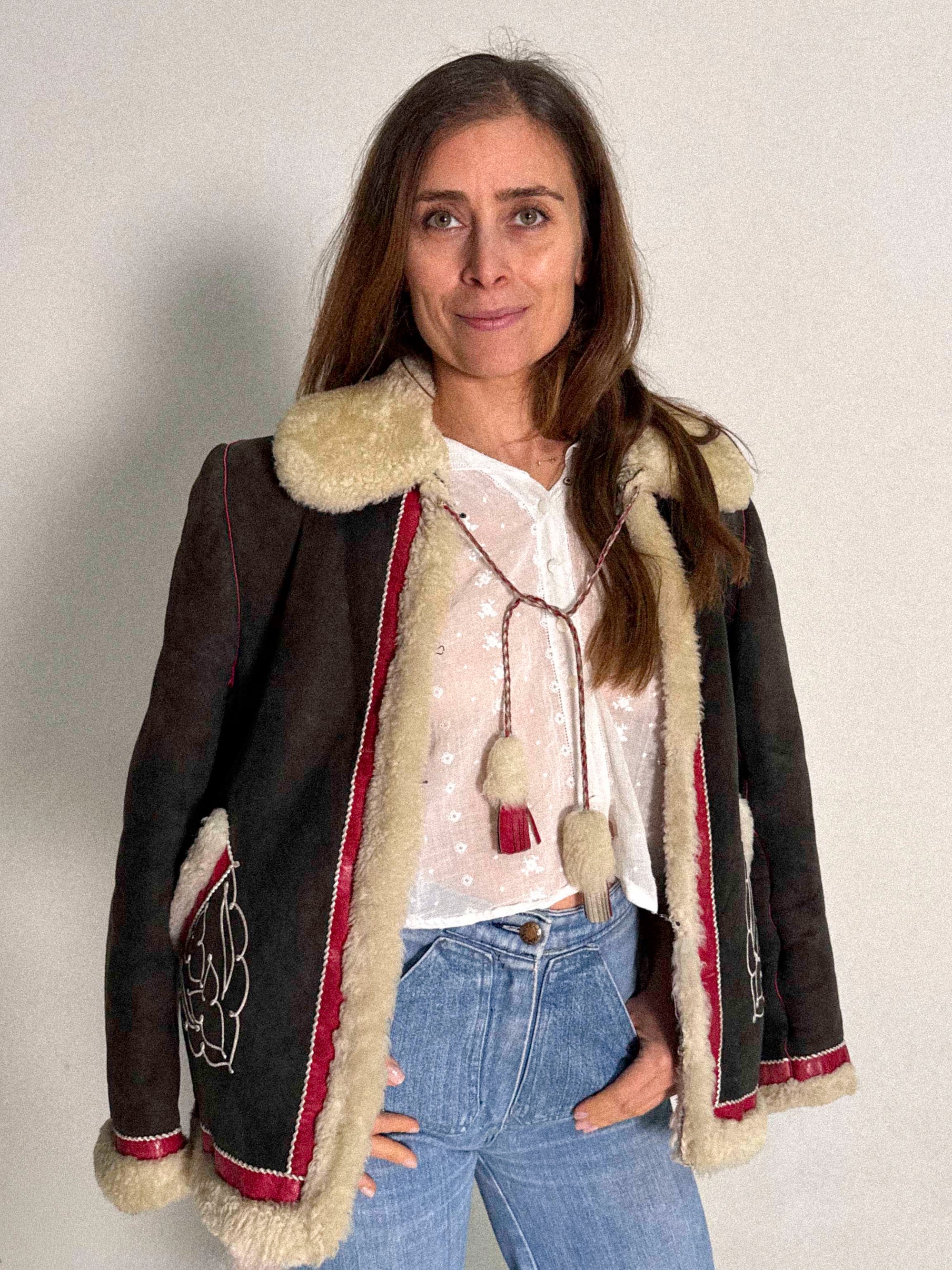 Shearling-Folklorejacke aus den 1960er-Jahren