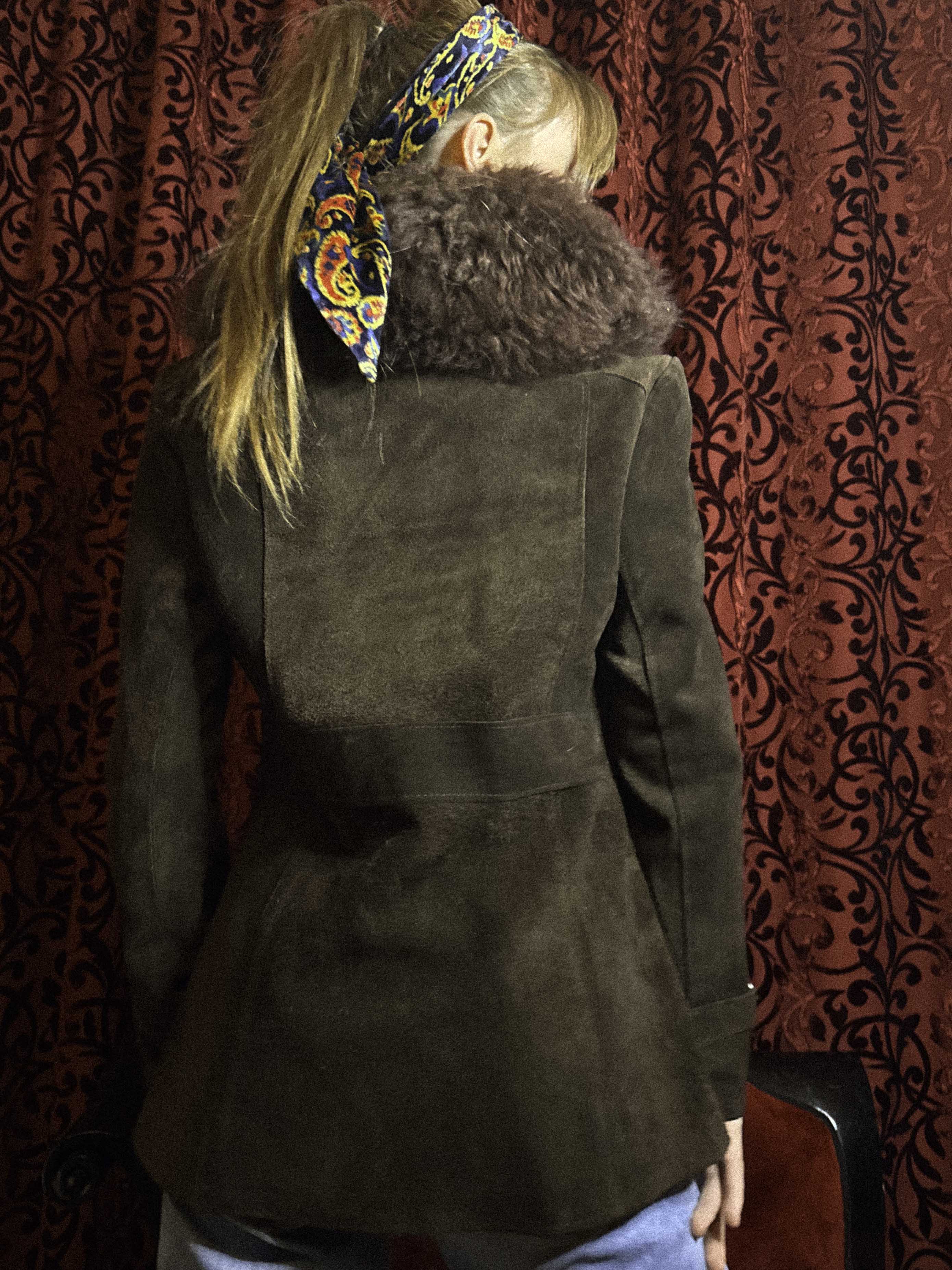 1970s Penny Lane Shearling Jacket – Deep Chocolate Brown with Lush Sheepskin Collar