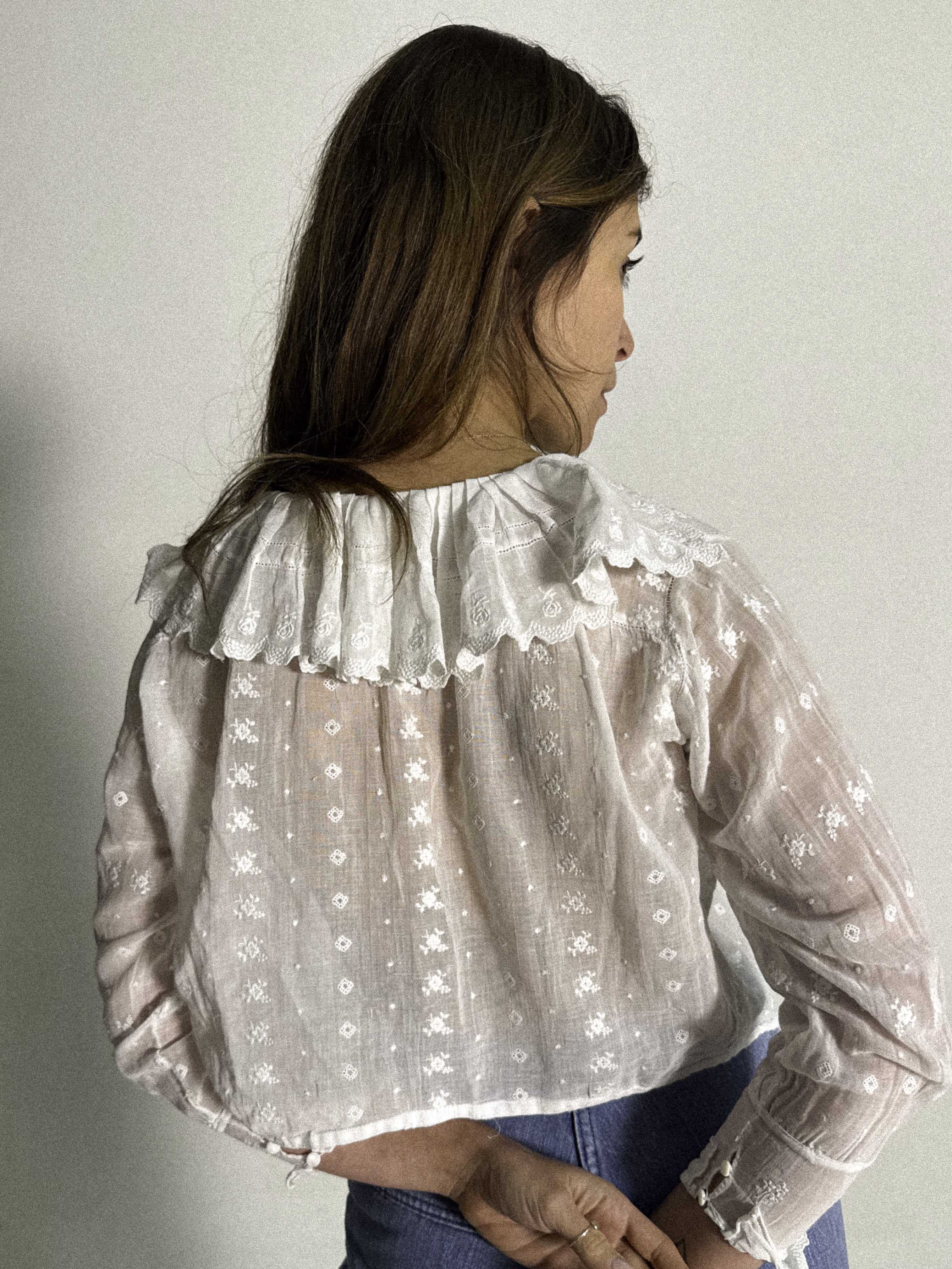Late Edwardian Cotton Gauze Blouse