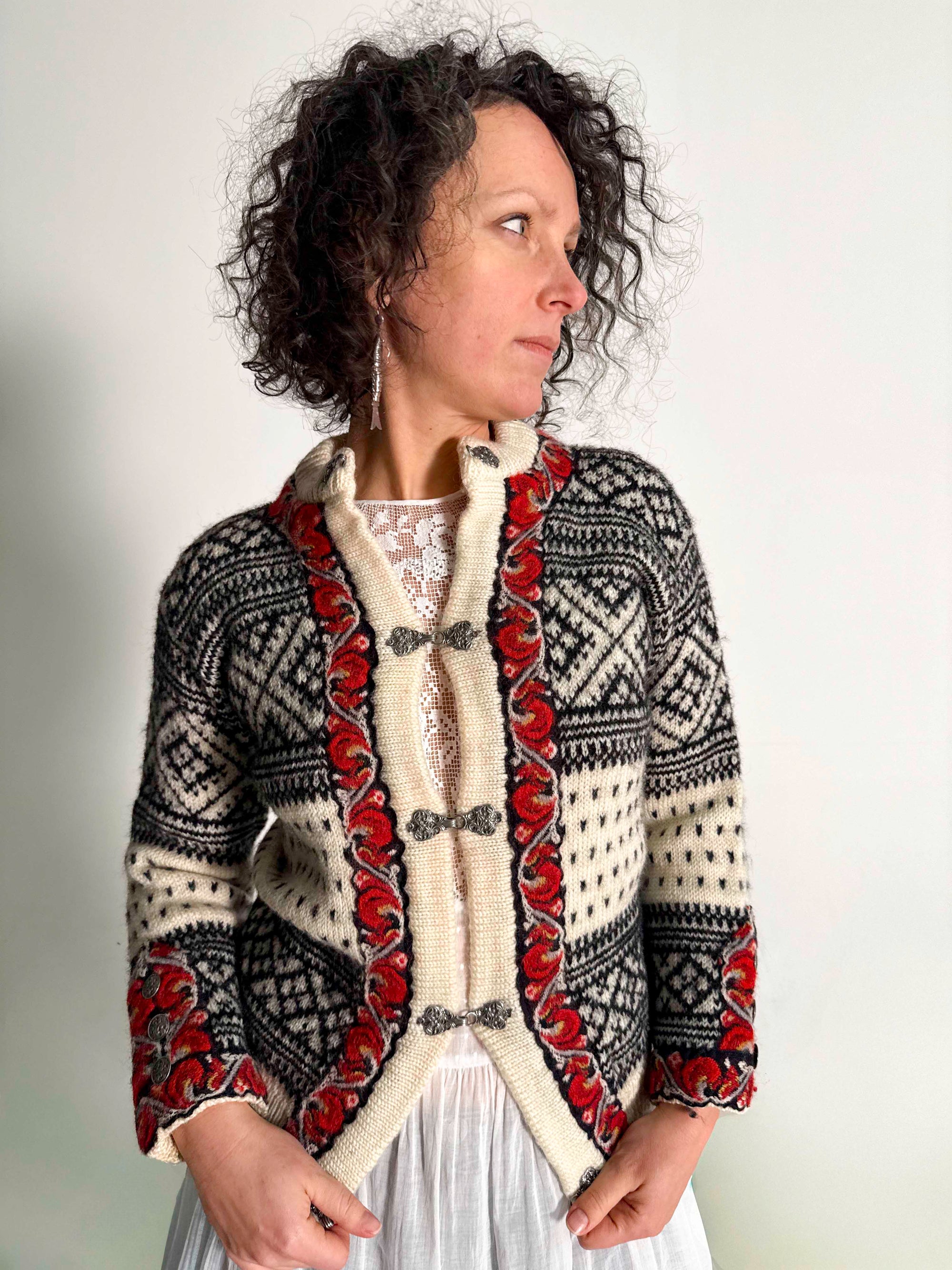 Wollstrickjacke von Dale of Norway aus den 1970er/80er Jahren