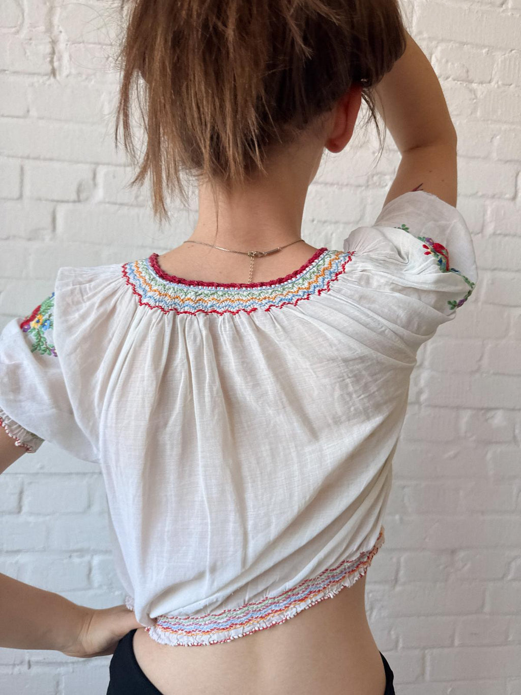 1940s Embroidered Hungarian Blouse