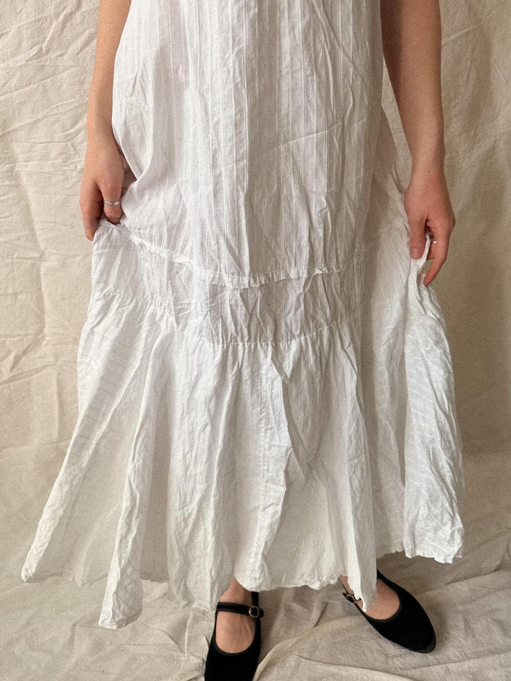 Edwardian / Early 1910s French Cotton Petticoat Dress / Underslip