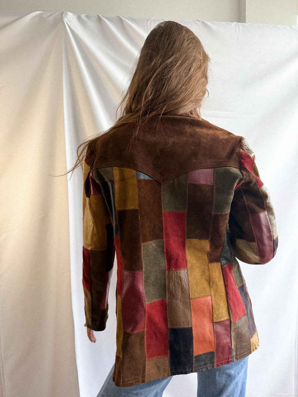 1970s Patchwork Leather Jacket – Rare and Collectable Suede Boho Coat