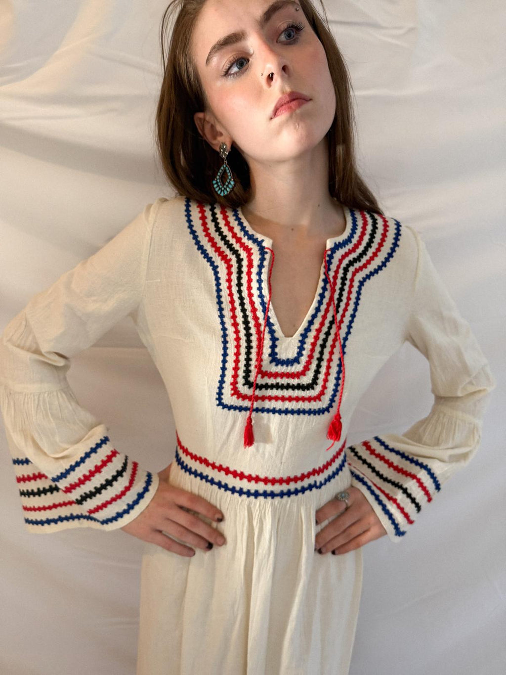 1970s Made in Pakistan Cheescloth Dress