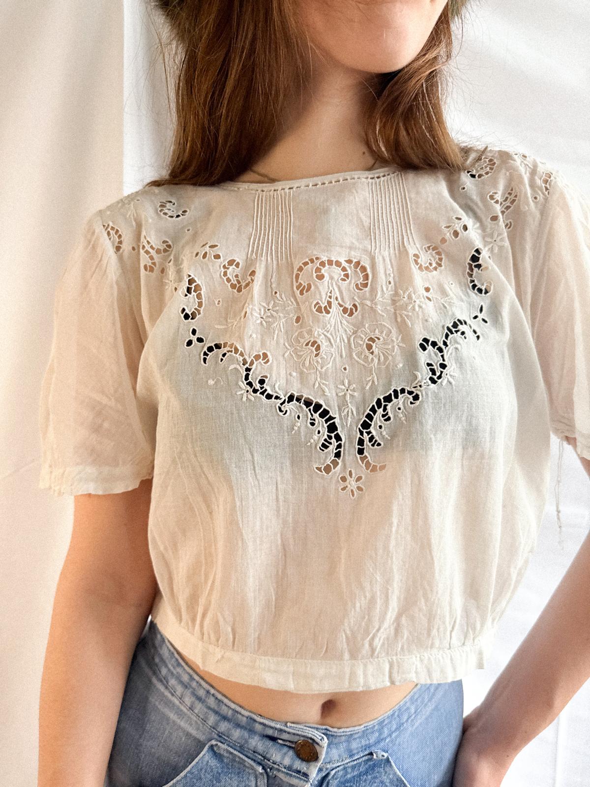 Edwardian Cotton Corset Cover Blouse