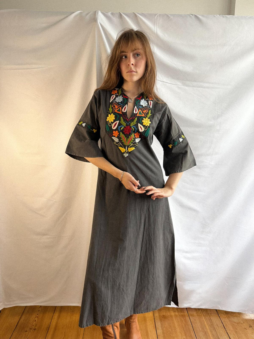 1970s Embroidered Indian Caftan
