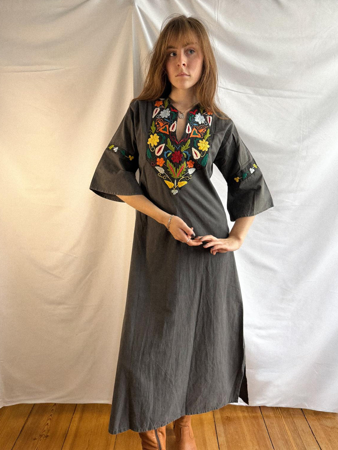 1970s Embroidered Indian Caftan