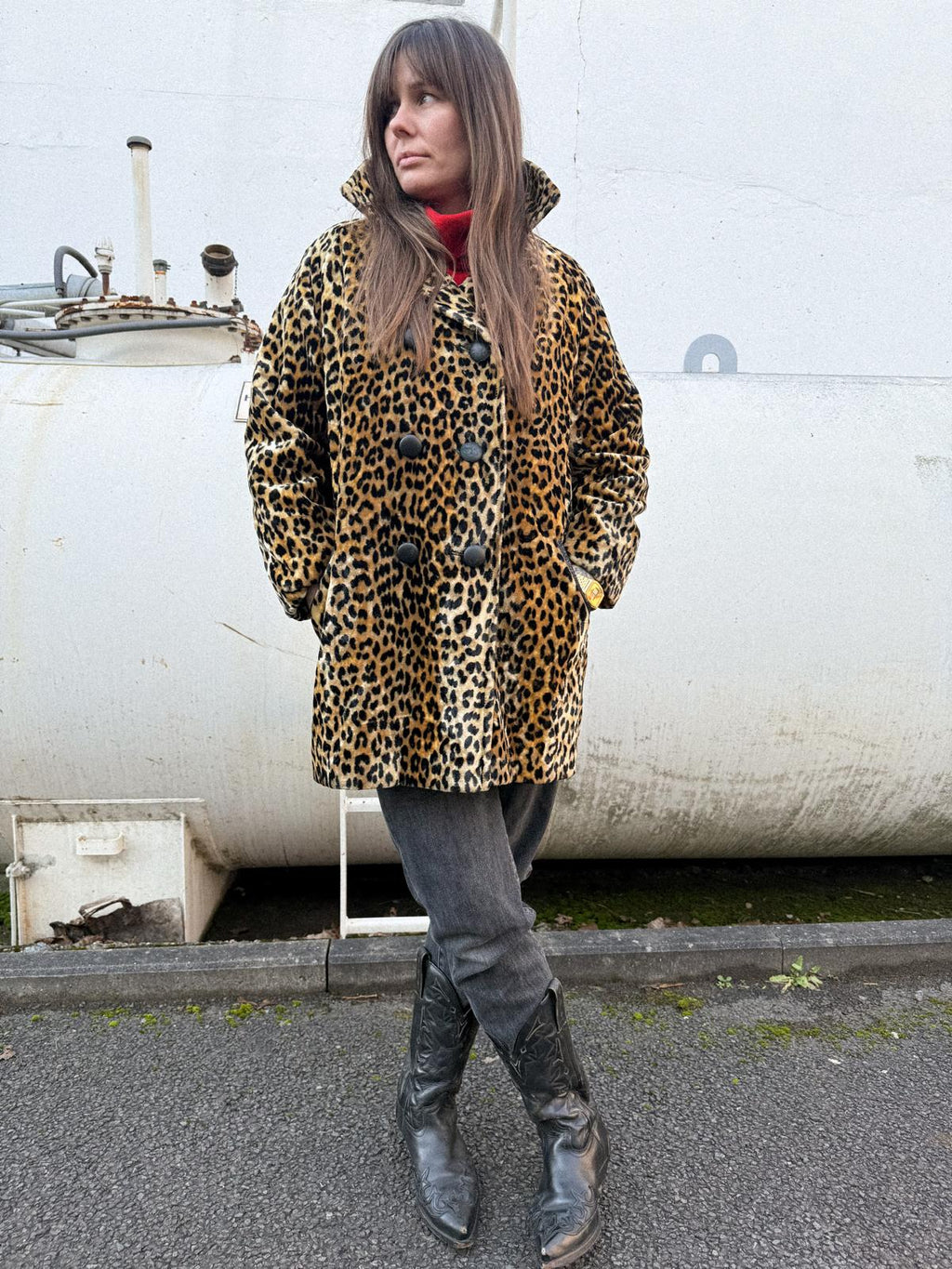 Early 1960s Boxy Leopard Velvet Coat