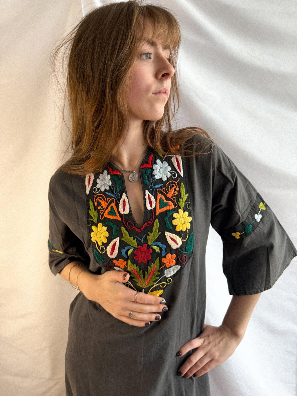 1970s Embroidered Indian Caftan