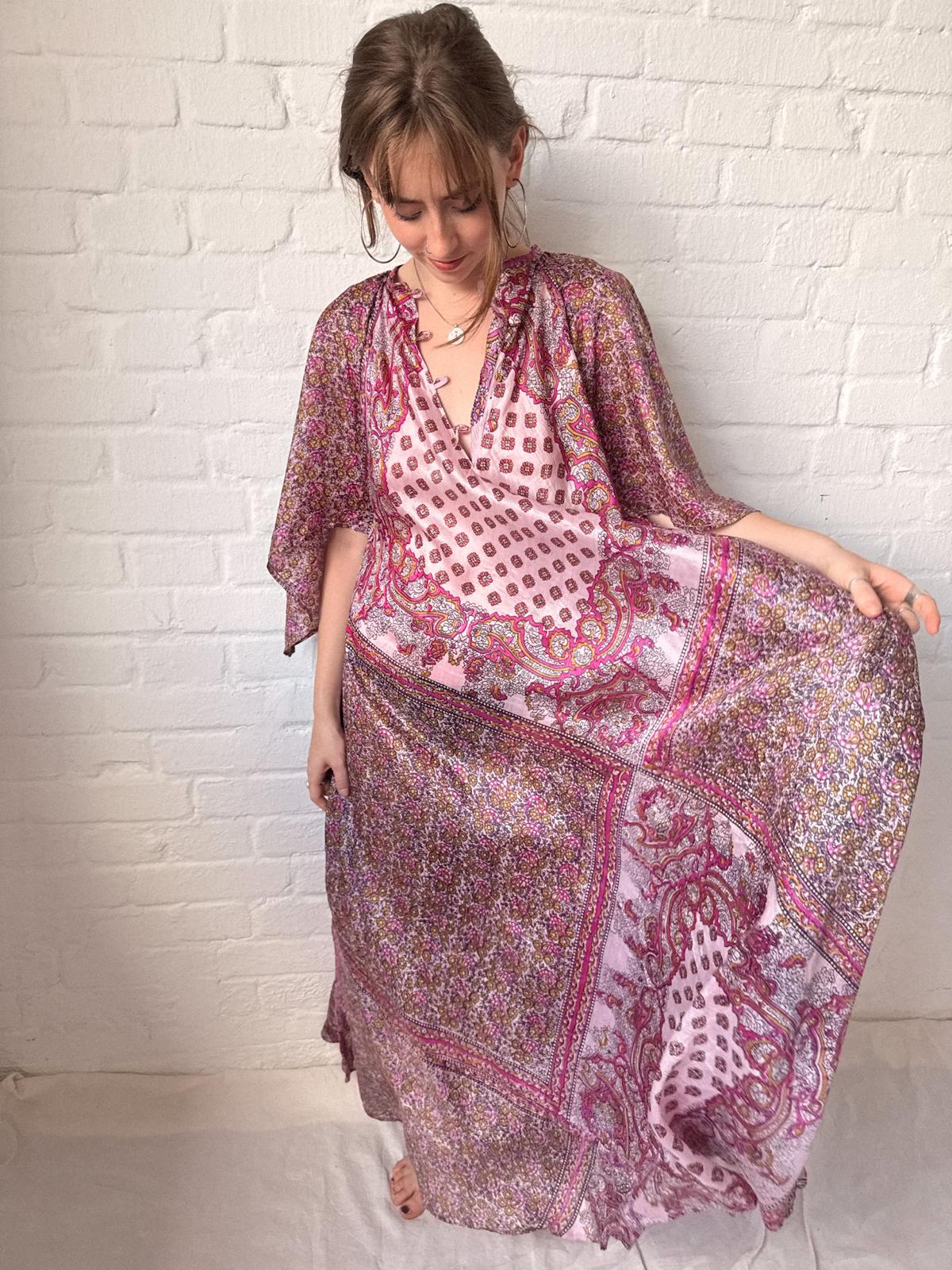 1970s Zodiac Deadstock Pure Silk Patchwork Cafta