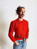 Vintage 1970s Wool Folk Cardigan