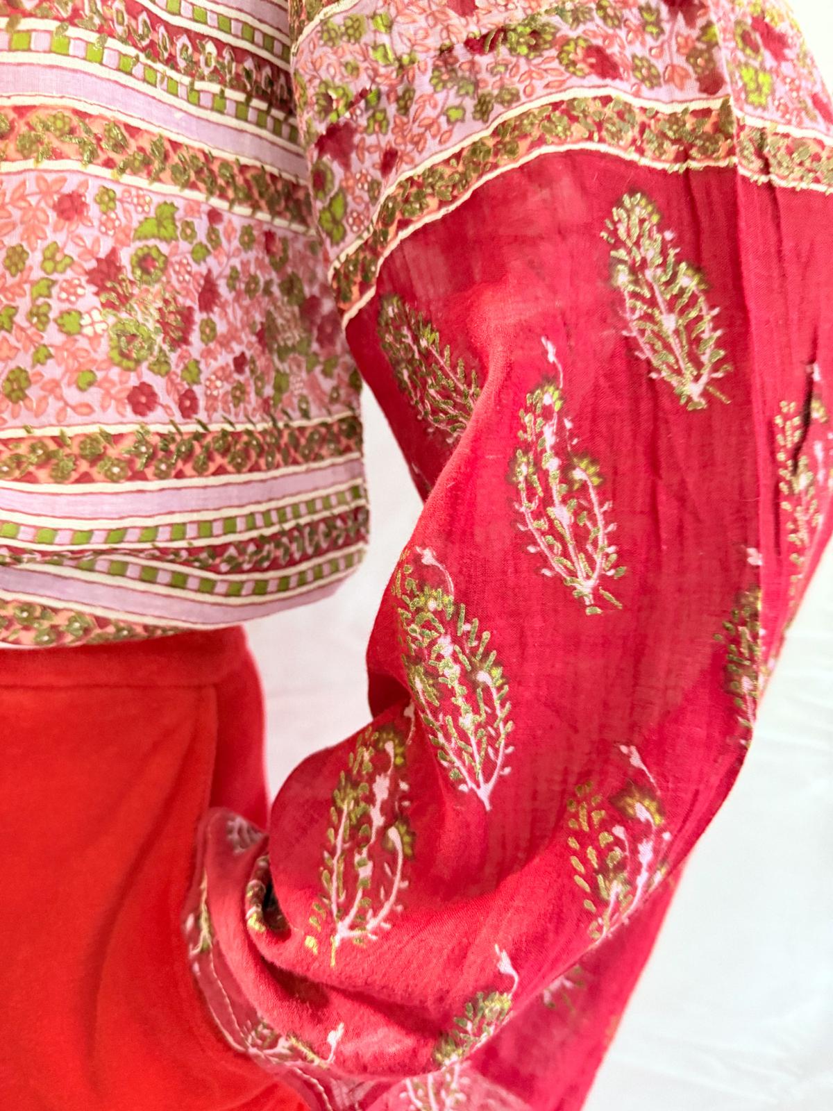 1970s Indian Cotton Gauze Blouse