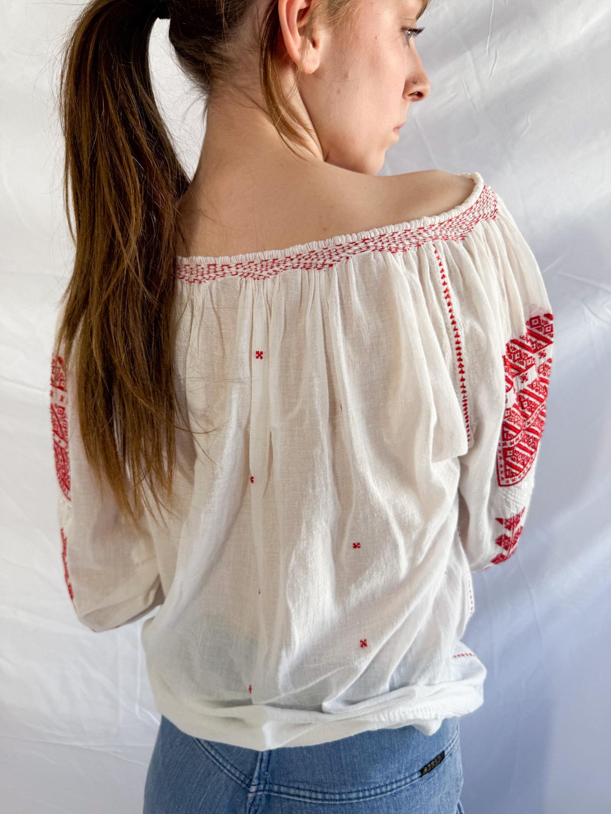 Mid century Eastern European Embroidered Blouse