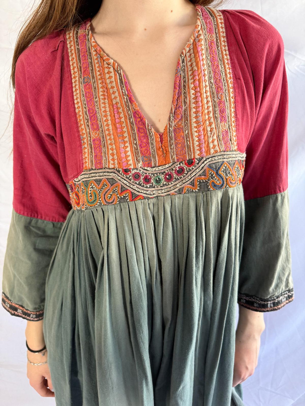 Baumwollkleid aus den 1960ern mit Spiegeldetails