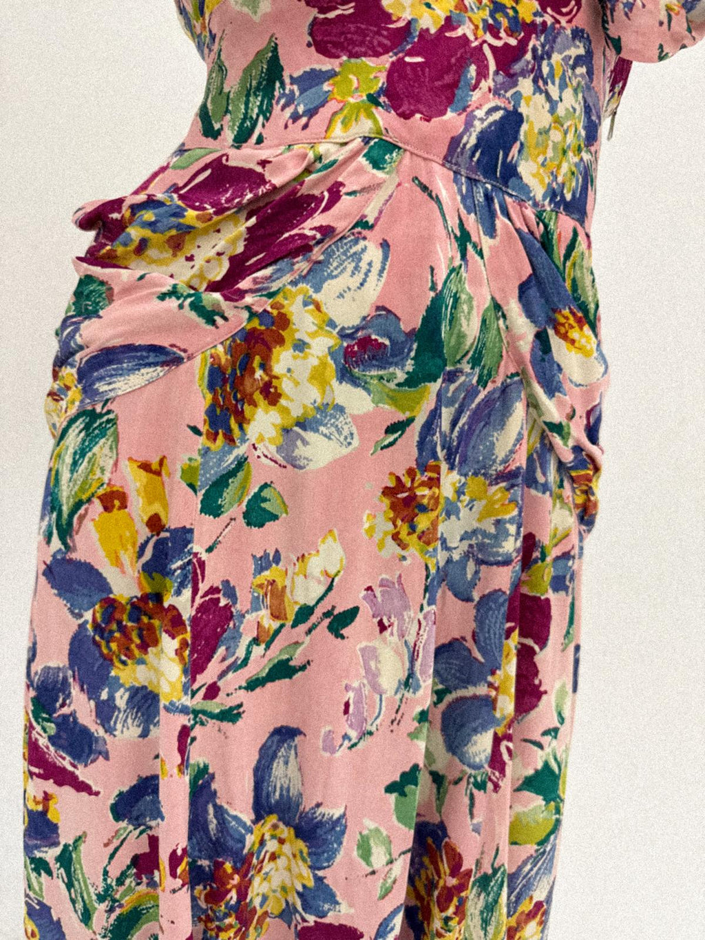 Floral Satin Bias-Cut Dress, 1930s–1940s