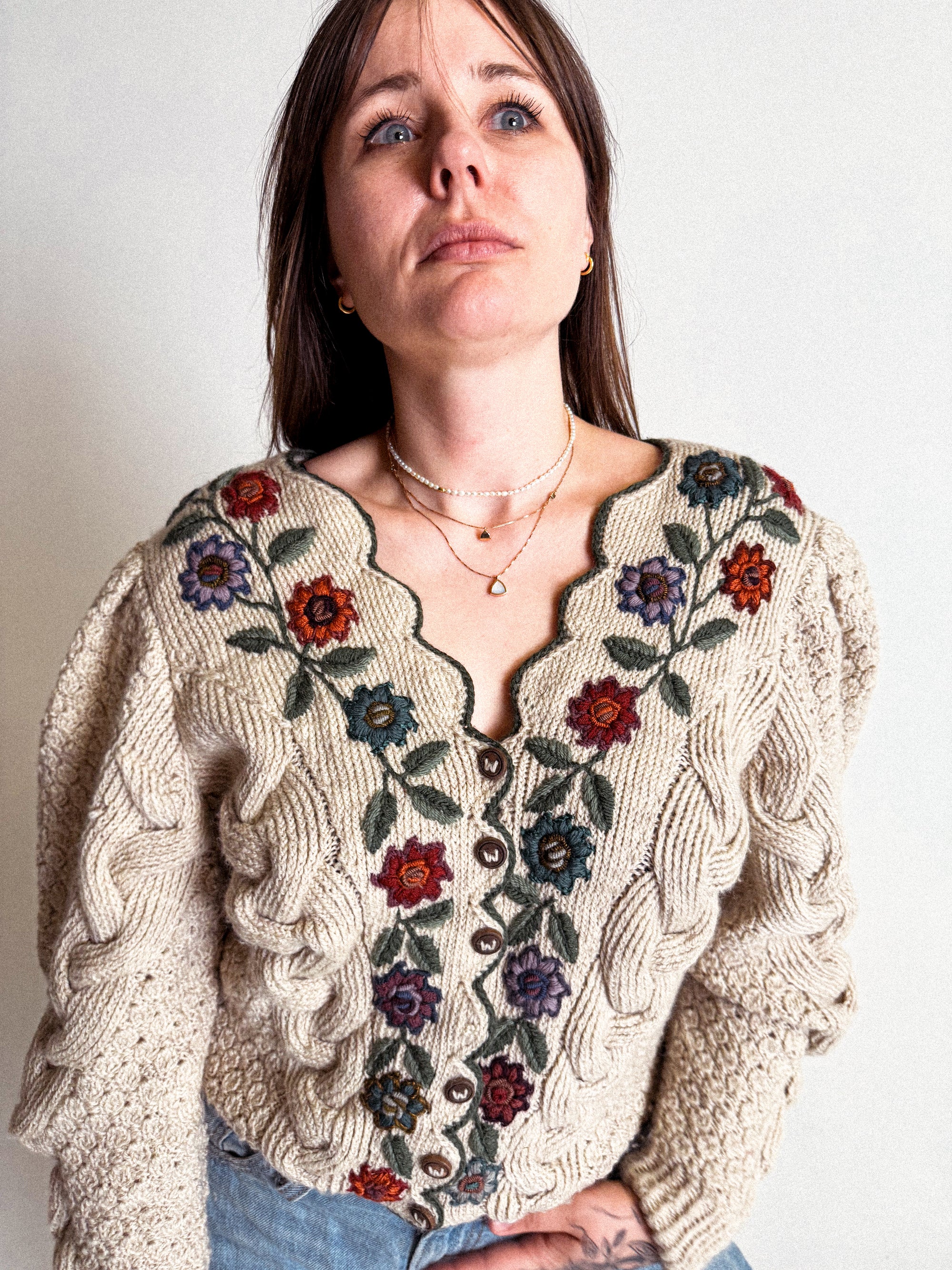 Vintage Wolkenstricker Handmade Wool Cardigan