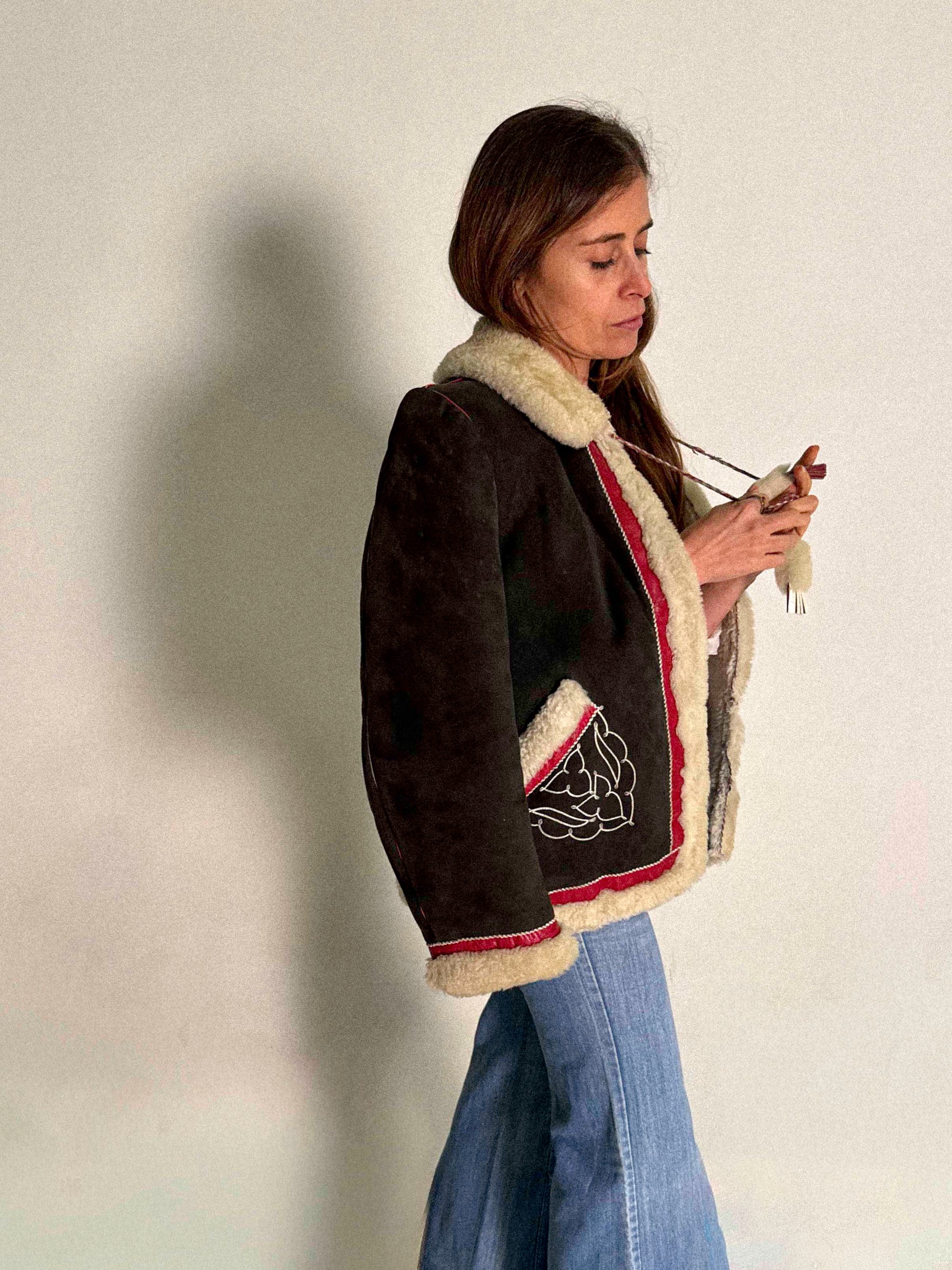 Shearling-Folklorejacke aus den 1960er-Jahren