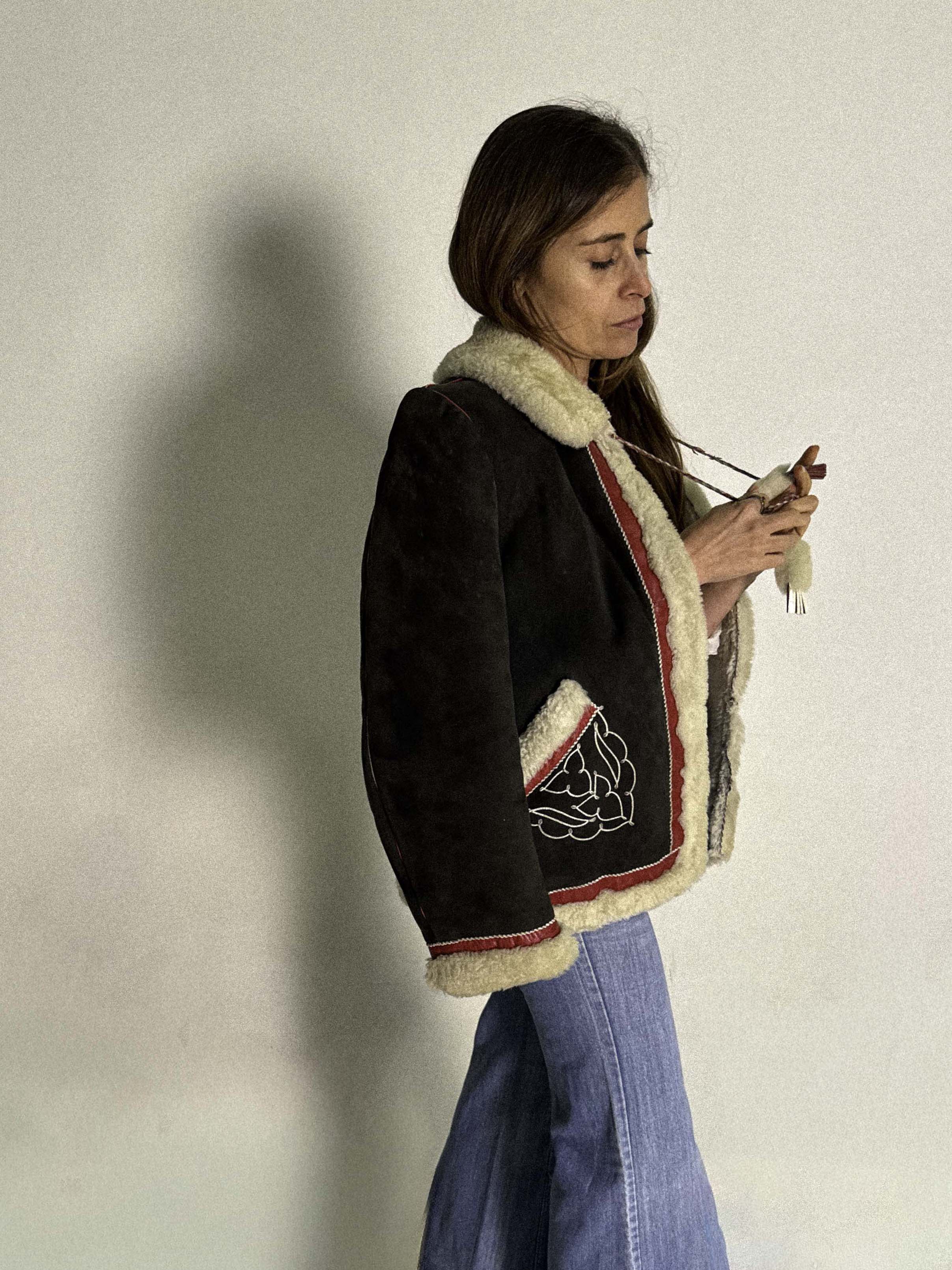 1960s Sheepskin Folklore Jacket