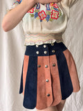 Vintage 1960s Two-Tone Suede Mini Skirt