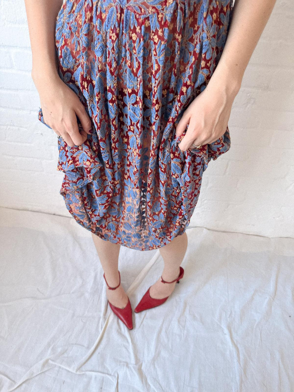 1930s Mesh and Embroidery Dress