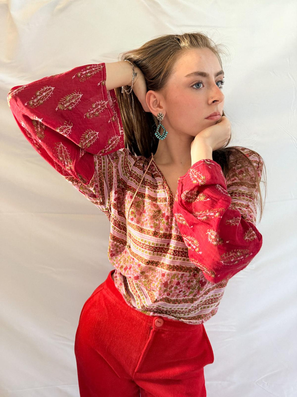 1970s Indian Cotton Gauze Blouse