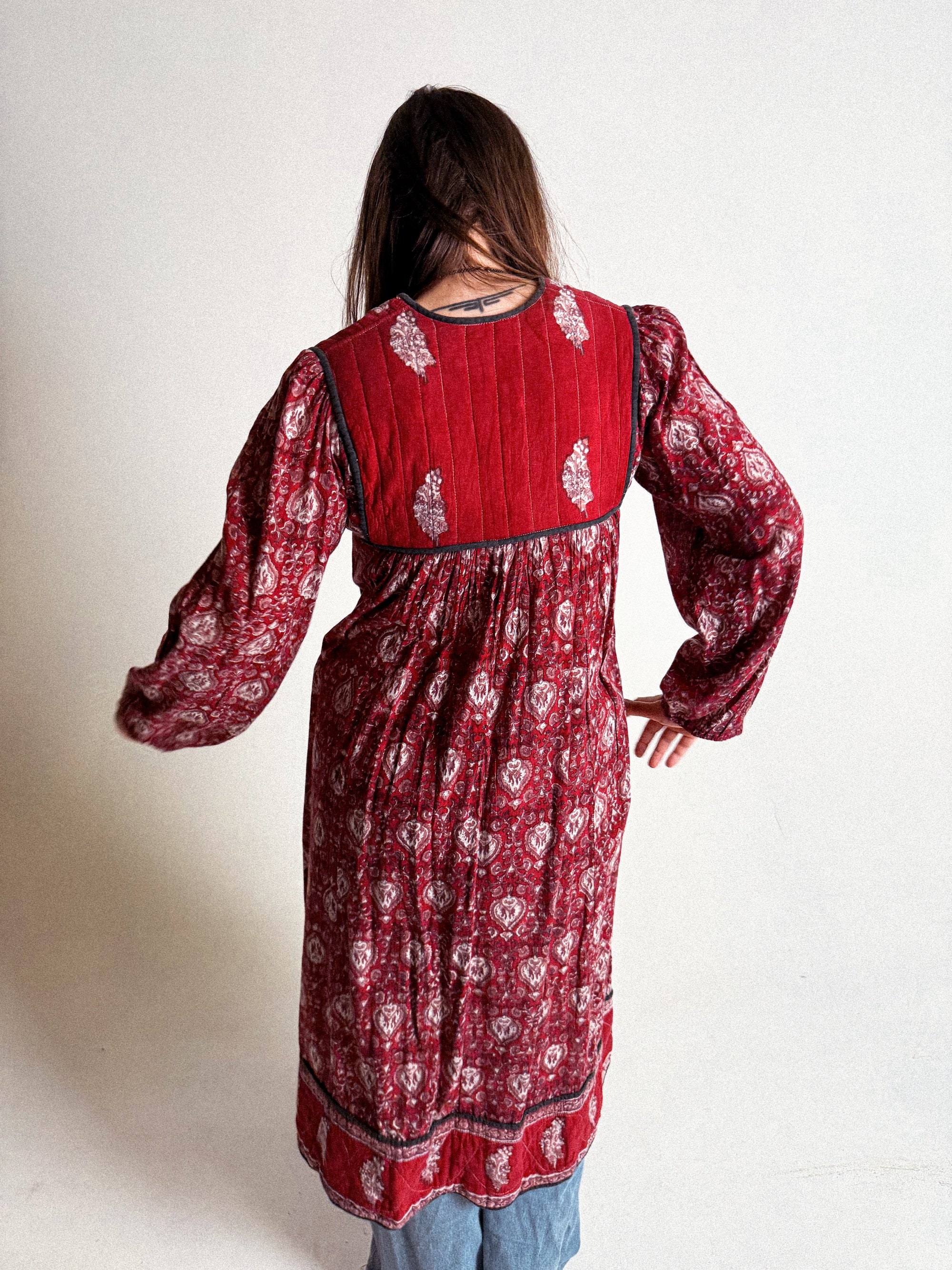 Vintage 1970s "Made in India" Cotton Gauze Dress