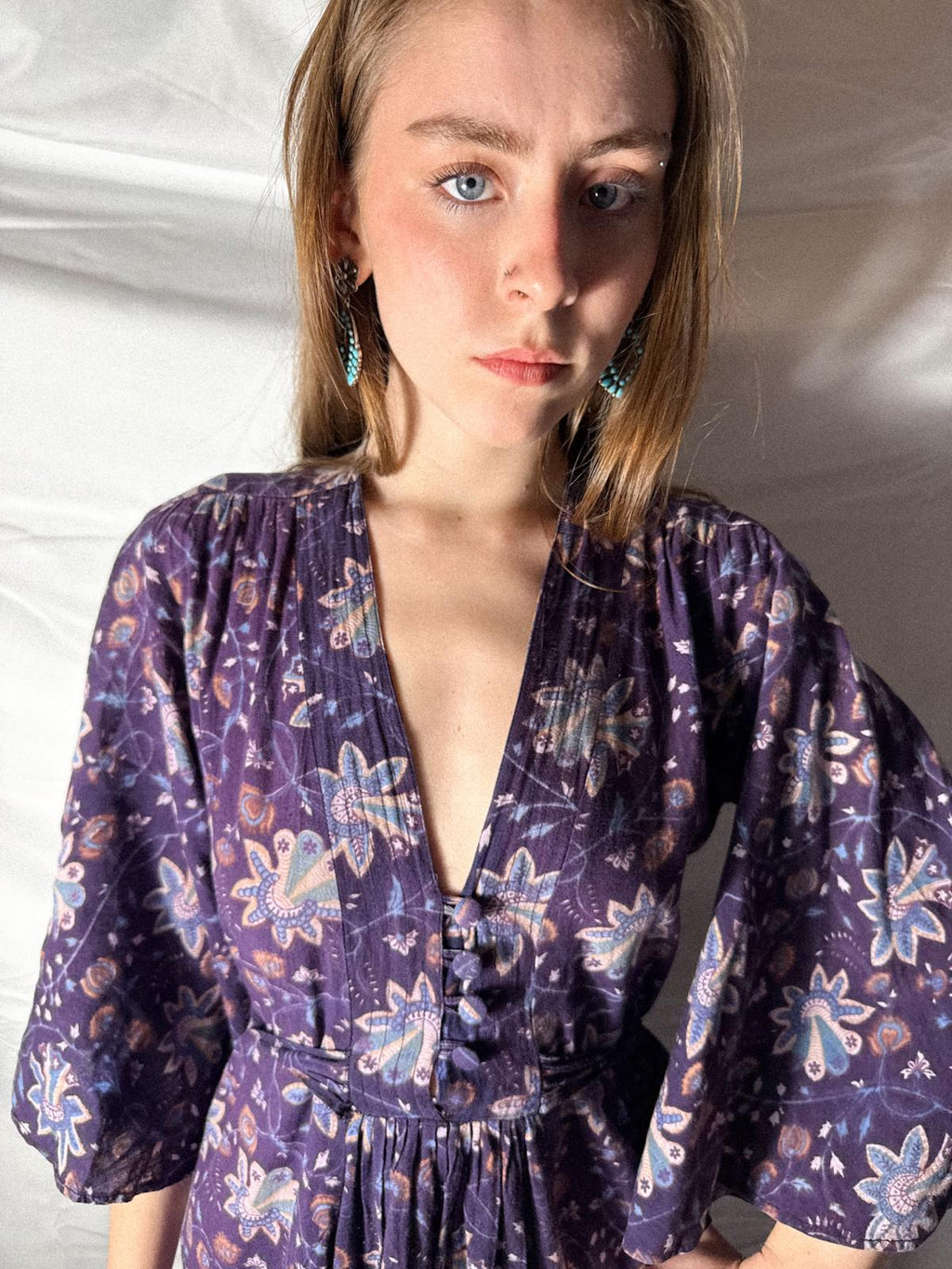 1970s Ayesha Davar Tie-Up dress