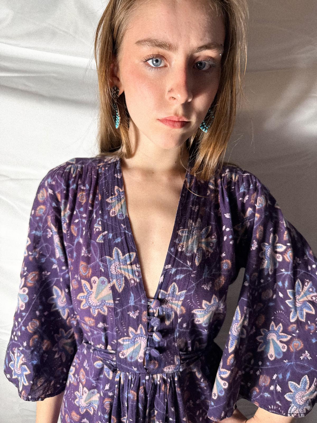 1970s Ayesha Davar Tie-Up dress