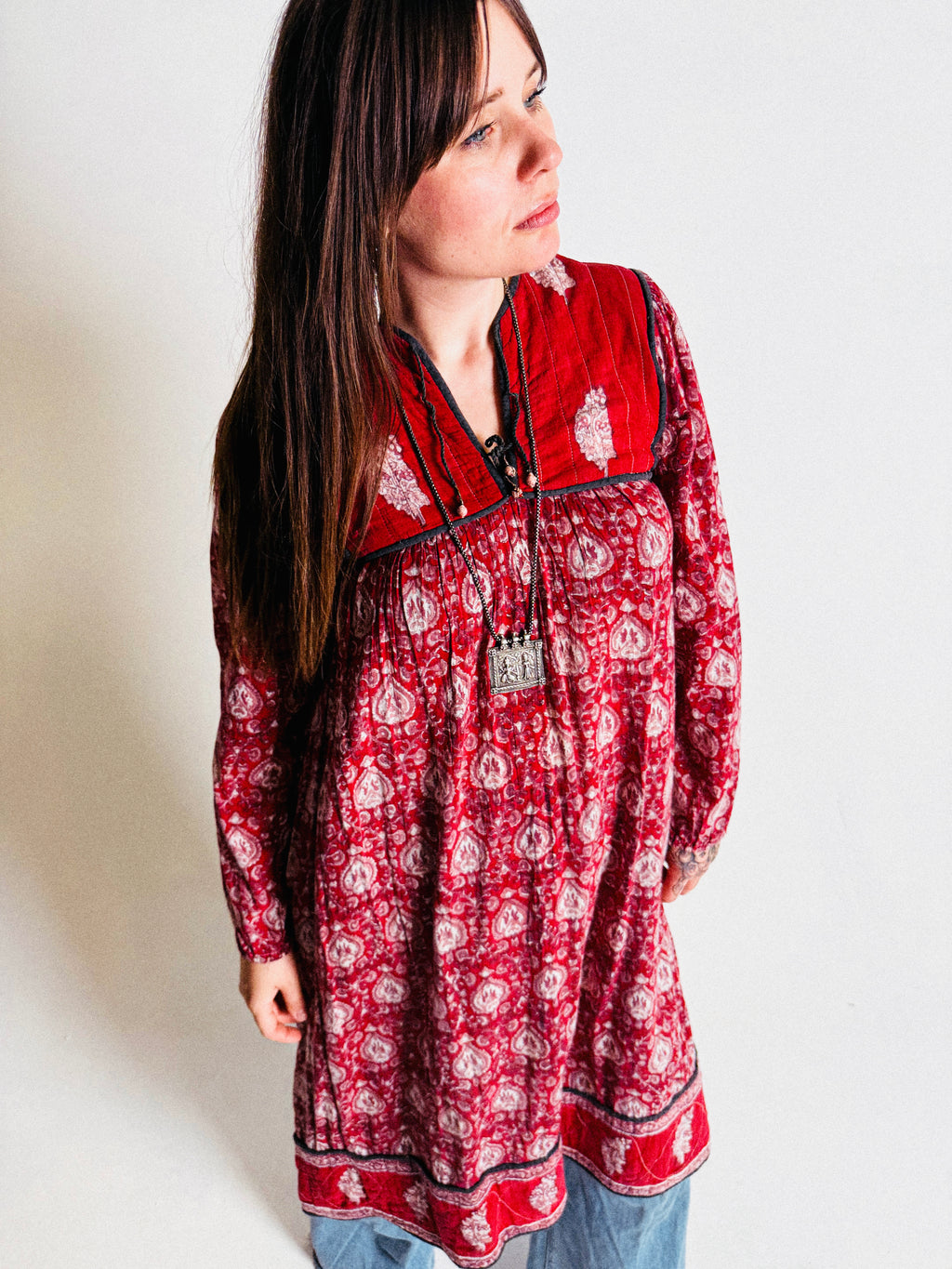 Vintage 1970s "Made in India" Cotton Gauze Dress