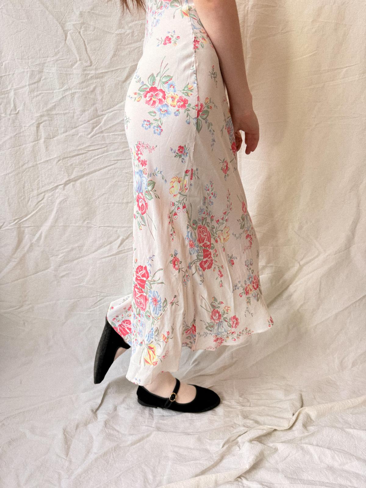 Blumenkleid aus Viskose, 1930er-Jahre
