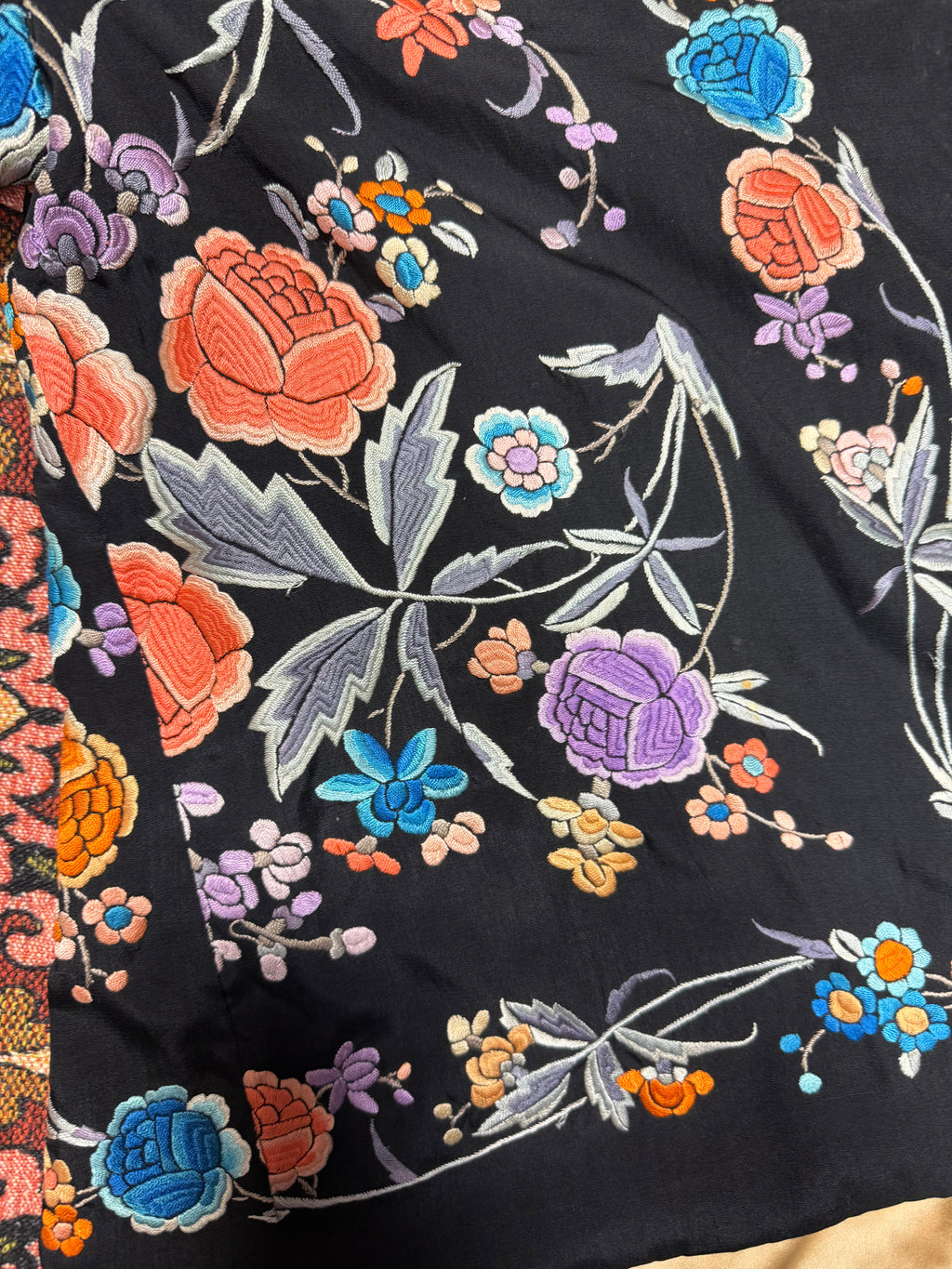 1920s Embroidered Silk Satin Jacket